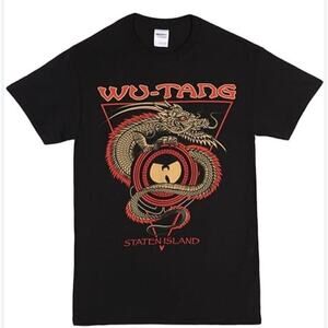 WU-TANG Staten Island Black T-shirt Size XL Dragon Concert Rap T Retro